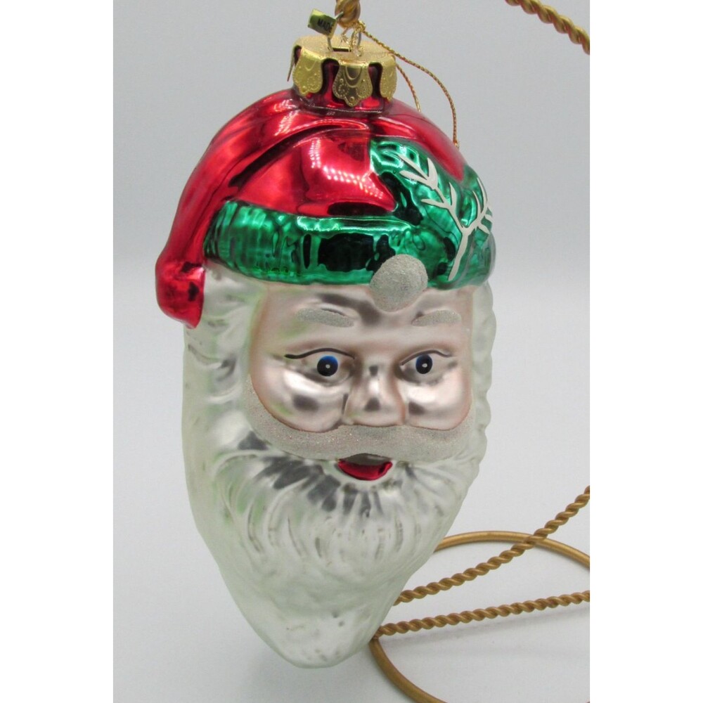 House of Lloyd Old St Nick Mercury Glass Santa Christmas Ornament 7 in Vintage
